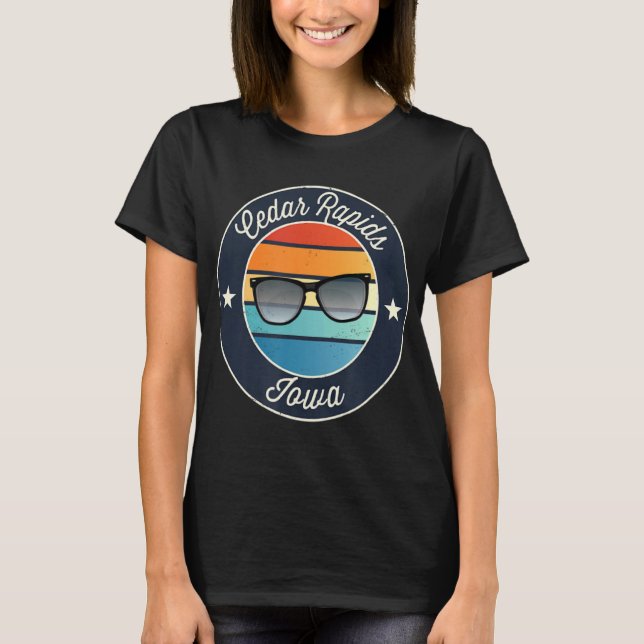 T-shirt Cedar Rapids Iowa Ia Vacances Souvenir Lunettes de (Devant)