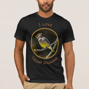 T-shirt Cèdre cire Songbird Photo originale Oiseau sauvage