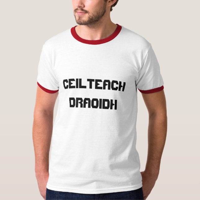 T-shirt Ceilenseigner Draoidh, Druide celtique en gaélique (Devant)