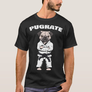 T-shirt Ceinture noire de karaté Pug mignon Amour de chien