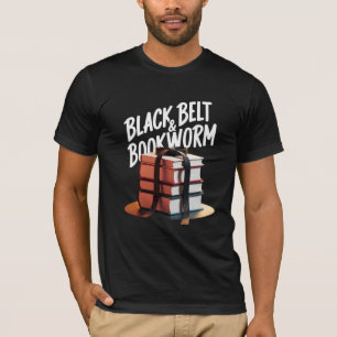 T-shirt Ceinture noire et ver de livre