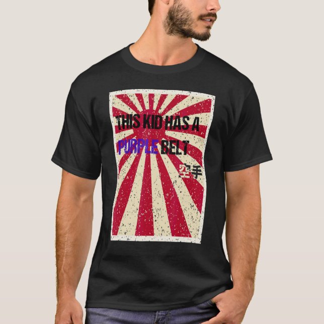T-shirt Ceinture Violette de Karaté Classique pour Jeunes (Devant)