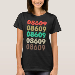 T-shirt Cela Dit 08609 Retro Code postal Zipcode 08609