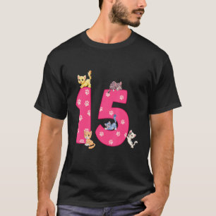 T-shirt Célébrant l'anniversaire de 15 ans de chat Chaton