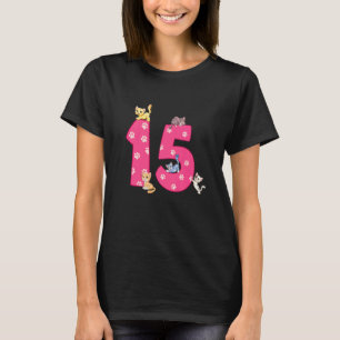 T-shirt Célébrant l'anniversaire de chat de 15 ans Chaton
