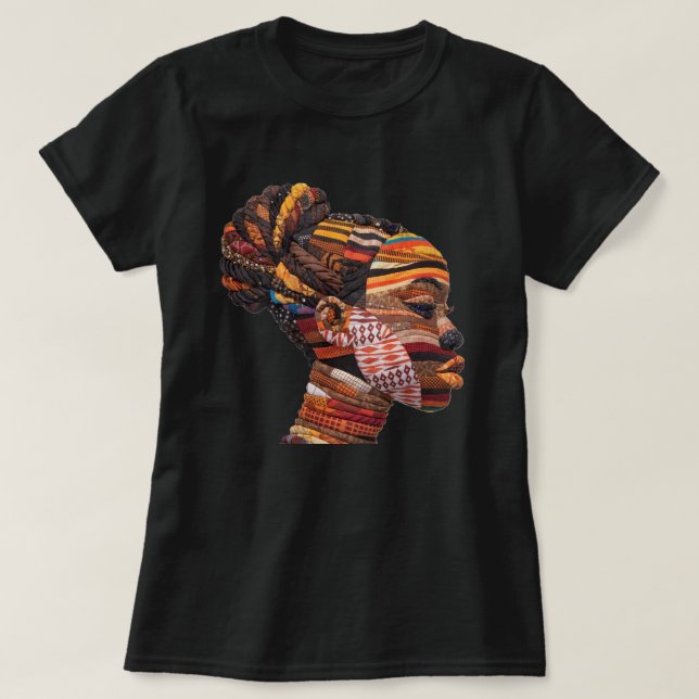 T-shirt célébrant les femmes noires colorées (Design devant)