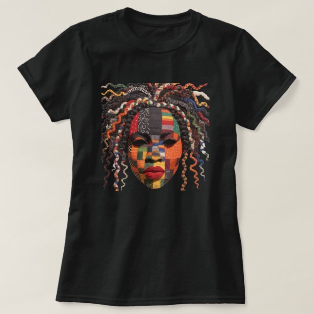 T-shirt célébrant les femmes noires colorées (Design devant)