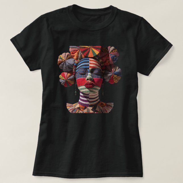 T-shirt célébrant les femmes noires colorées (Design devant)