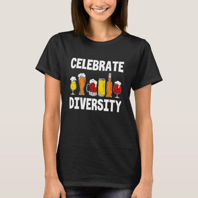 T-shirt Celebrate Diversity Craft Beer Drink Root Beer  Al (Devant)