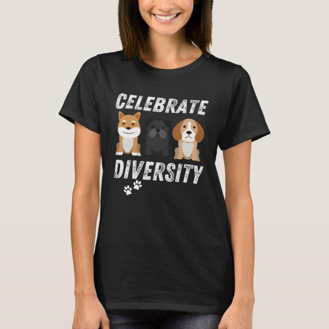 T-shirt Celebrate Diversity Dogs Men & Women (Devant)
