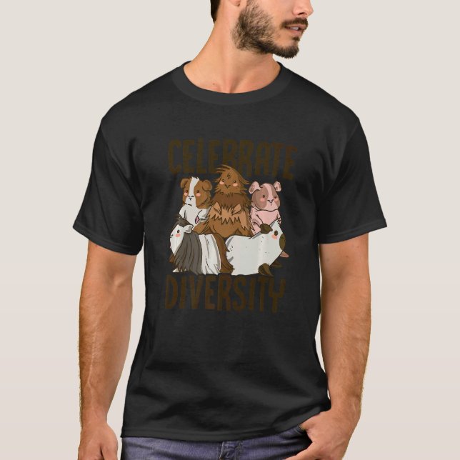 T-shirt Celebrate Diversity Guinea Pig Owner Pet Cavy Anim (Devant)
