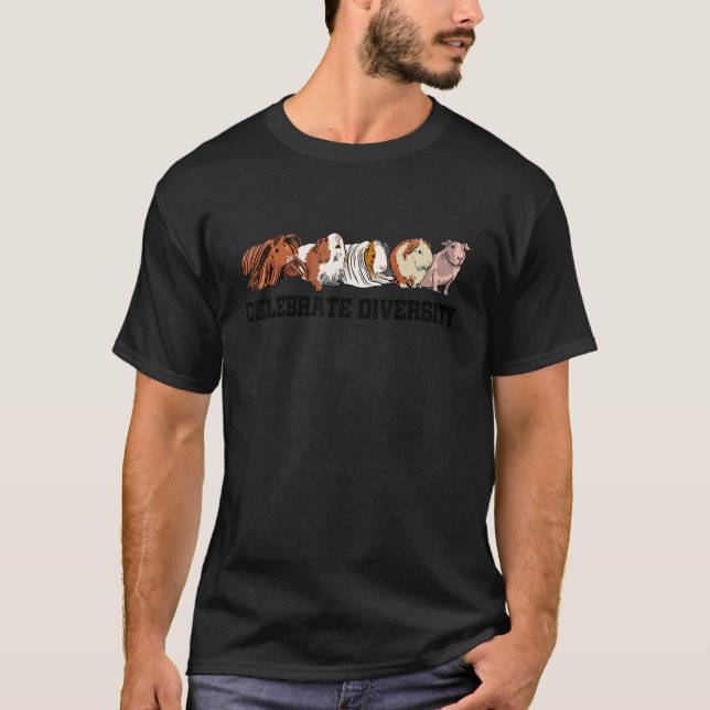 T-shirt Celebrate Diversity Guinea Pig Owner Pet Cavy Anim (Devant)