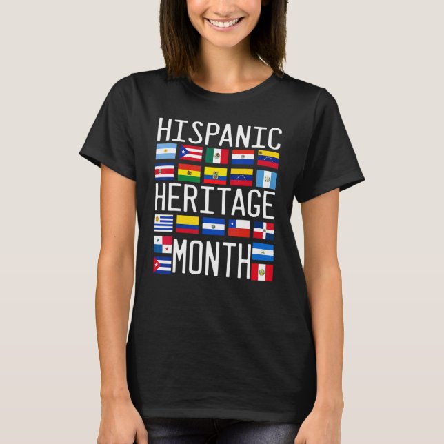T-shirt Celebrate Hispanic Heritage Month Latino Countries (Devant)