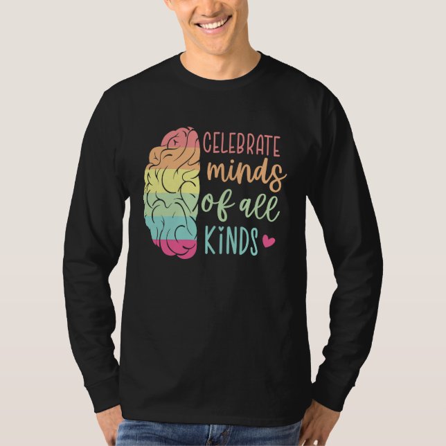 T-shirt Celebrate Minds Of All Kinds Autism Awareness Mont (Devant)