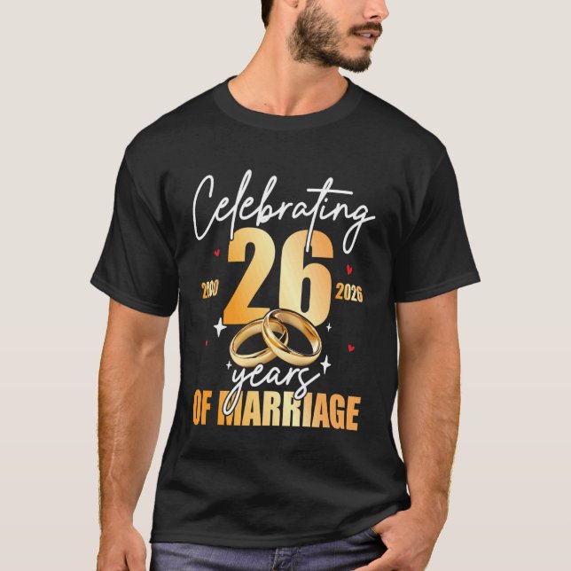 T-shirt Célébration 2000 26e 26 Ans d'anniversaire de mari (Devant)