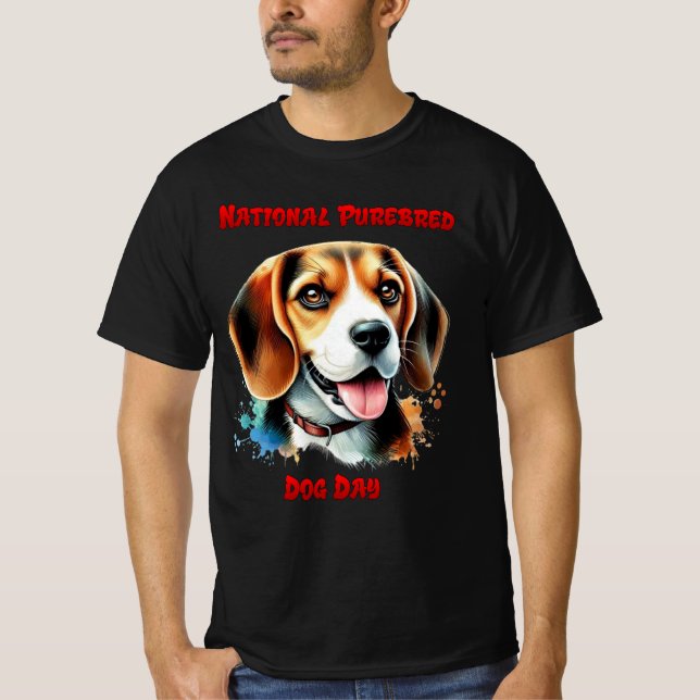 T-shirt Célébration beagle : Journée nationale du chien de (Devant)