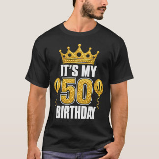 T-shirt Célébration d'anniversaire 50 ans ballon couronne