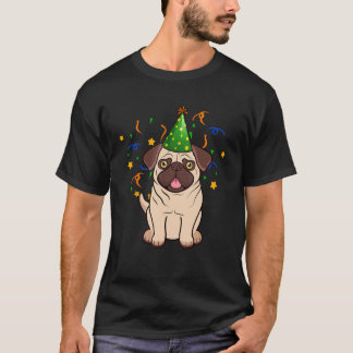 T-shirt Célébration d'anniversaire de chien de race Pug mi