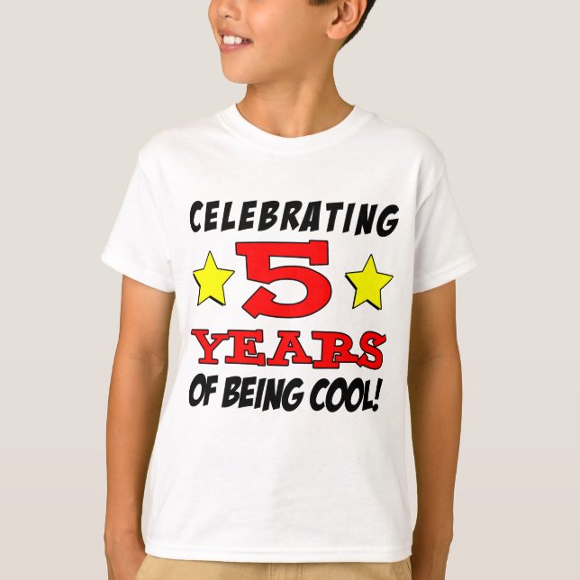 T-shirt Célébration De 5 Ans De Cool (Devant)