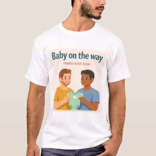 T-shirt Célébration de deux hommes LGBTQ devenant parents