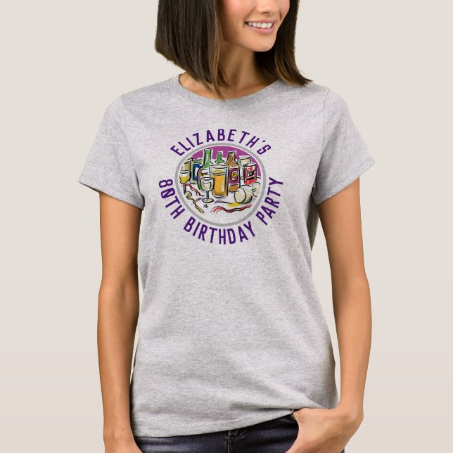 T-shirt Célébration de la fête d'anniversaire de 80 ans (Devant)