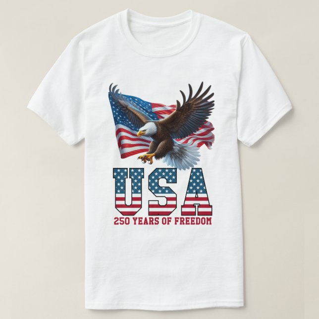 T-shirt Célébration de la liberté de l'aigle du drapeau am (Design devant)