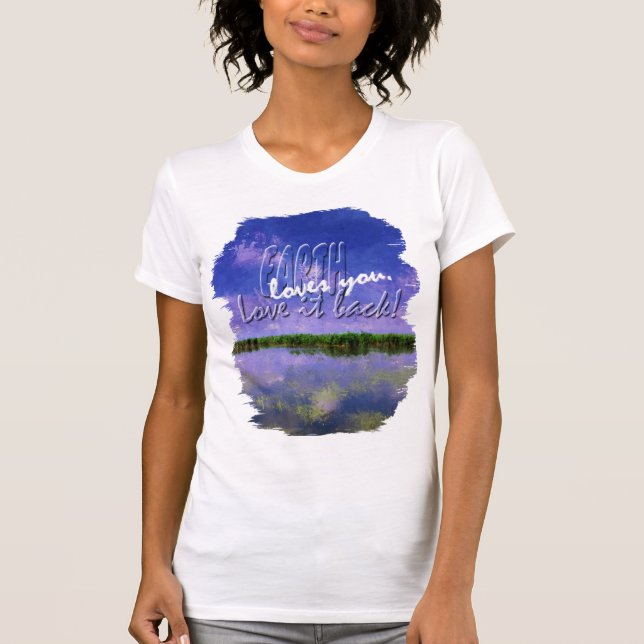 T-shirt Célébration de la Terre Ciel d'été bleu et T-Shir  (Devant)