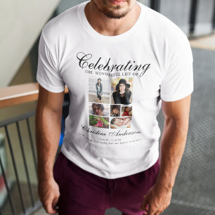 T-shirt Célébration de la vie Mémorial de collage photo