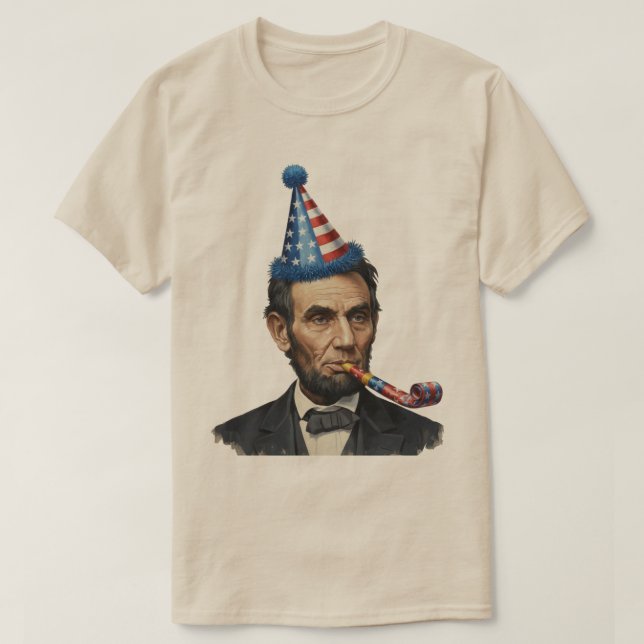 T-shirt Célébration drôle de fête d'Abraham Lincoln  (Design devant)