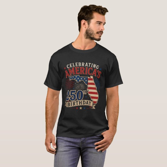 T-shirt Célébration du 250e anniversaire de l'Amérique Thè (Devant entier)
