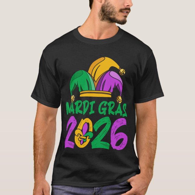 T-shirt Célébration du Carnaval de Mardi Gras 2026 avec un (Devant)