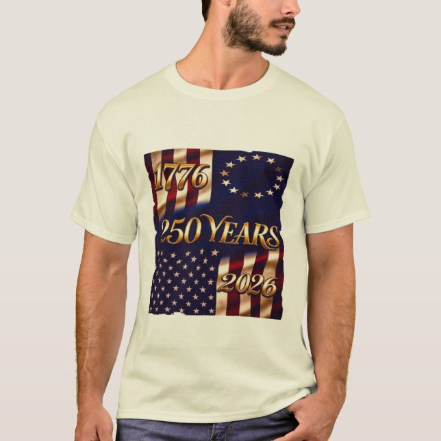 T-shirt Célébration du drapeau du patrimoine 250 ans (Devant)
