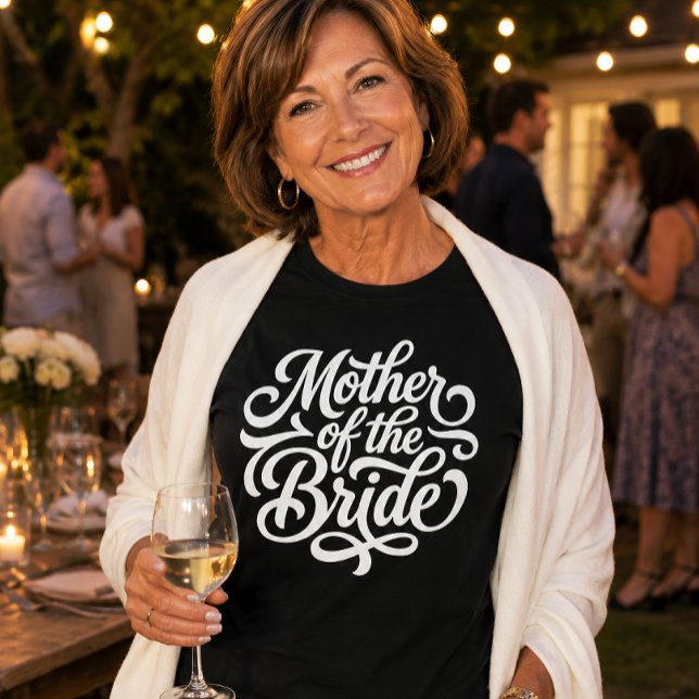 T-shirt Célébration du mariage de la mère de la mariée (The color of the text is customizable.)