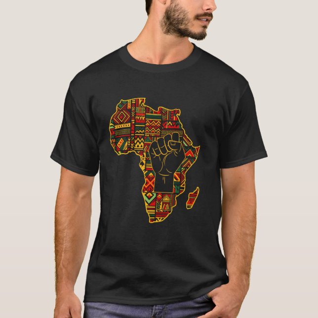 T-shirt Célébration du Mois de l'Histoire des Noirs Poing  (Devant)