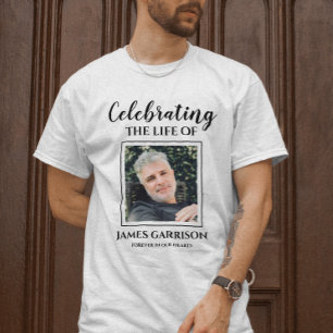 T-shirt Célébration Élégante De La Vie Avec Mémorial Photo