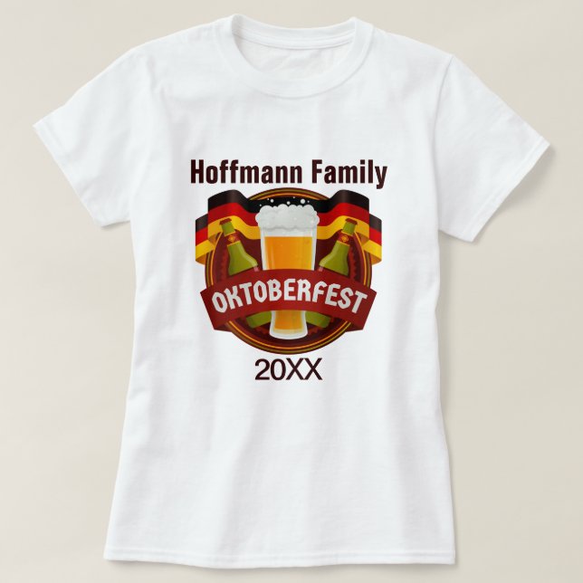 T-shirt Célébration familiale d'Oktoberfest (Design devant)