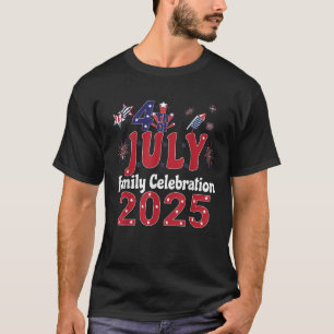 T-shirt Célébration familiale du 4 juillet 2025 Family Mat