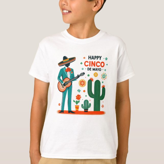 T-shirt Célébration Mariachi – Joyeux Cinco de Mayo (Devant)