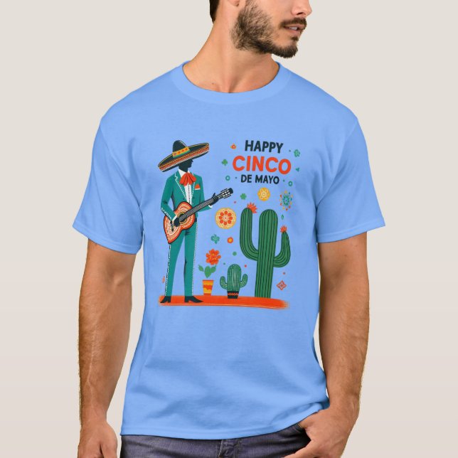 T-shirt Célébration Mariachi – Joyeux Cinco de Mayo (Devant)