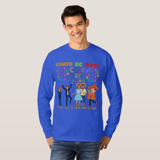T-shirt Célébration Salsa Sunset bleu royal profond (Devant entier)