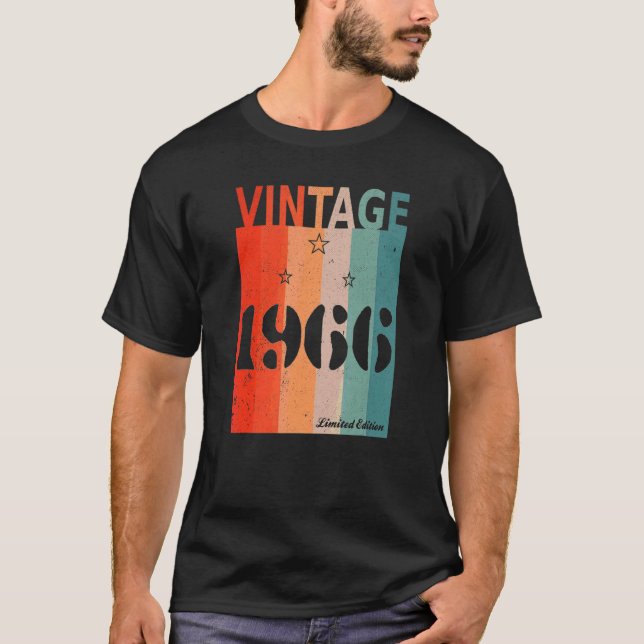 T-shirt Célébration Vintage Rétro Fabriquée Édition 1966 (Devant)