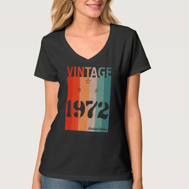 T-shirt Célébration Vintage Rétro Fabriquée Édition 1972 (Devant)
