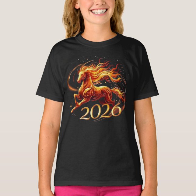 T-shirt Célébrations de l'année du cheval chinois 2026 (Devant)
