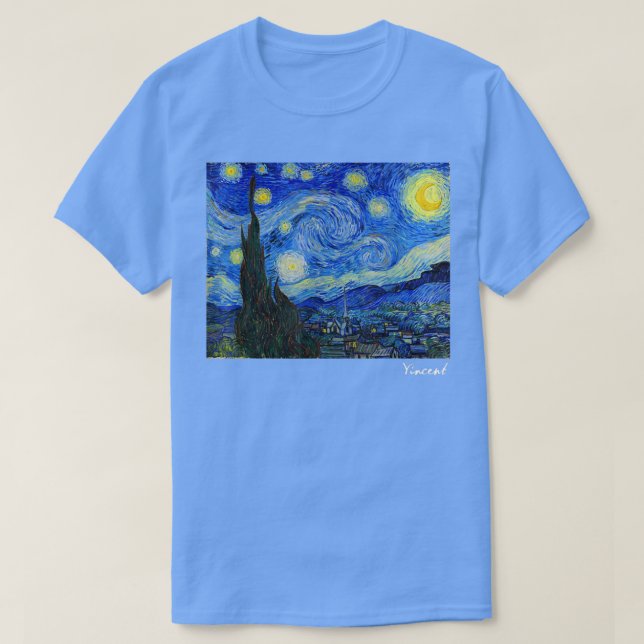 T-shirt Célèbre Art Starry NuitArtiste Van Gogh Peinture (Design devant)