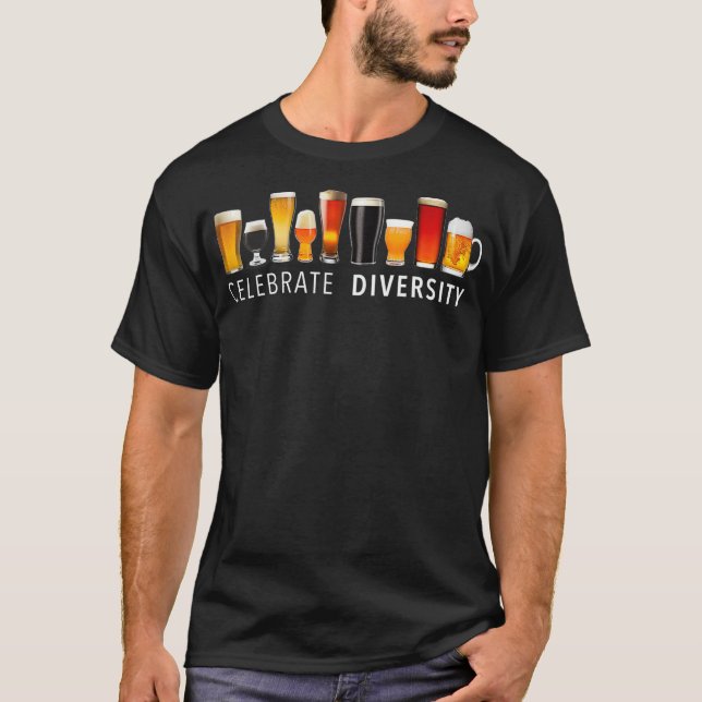 T-shirt Célébrer la diversité Artisanat Bière Boire (Devant)
