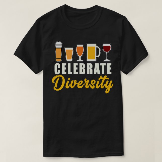 T-shirt Célébrer la diversité Artisanat Bière Microbré Hop (Design devant)