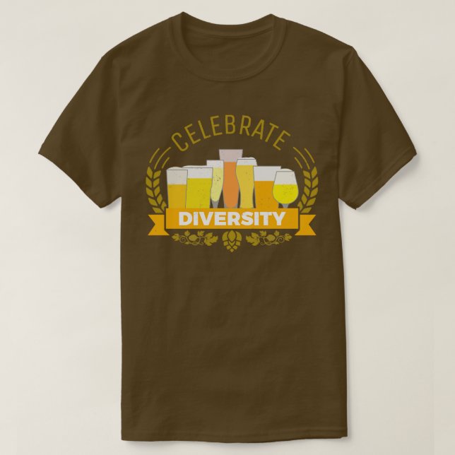 T-shirt Célébrer la diversité bières saveur de bière (Design devant)