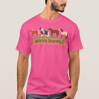 T-shirt Célébrer la diversité Cheval race T Equestre