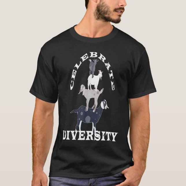 T-shirt Célébrer la diversité Chèvre pour la ferme chèvre (Devant)