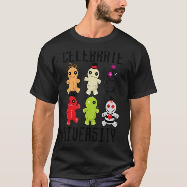 T-shirt Célébrer la diversité Halloween Voodoo Doll 5 (Devant)